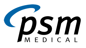 Logo med blå og sort tekst